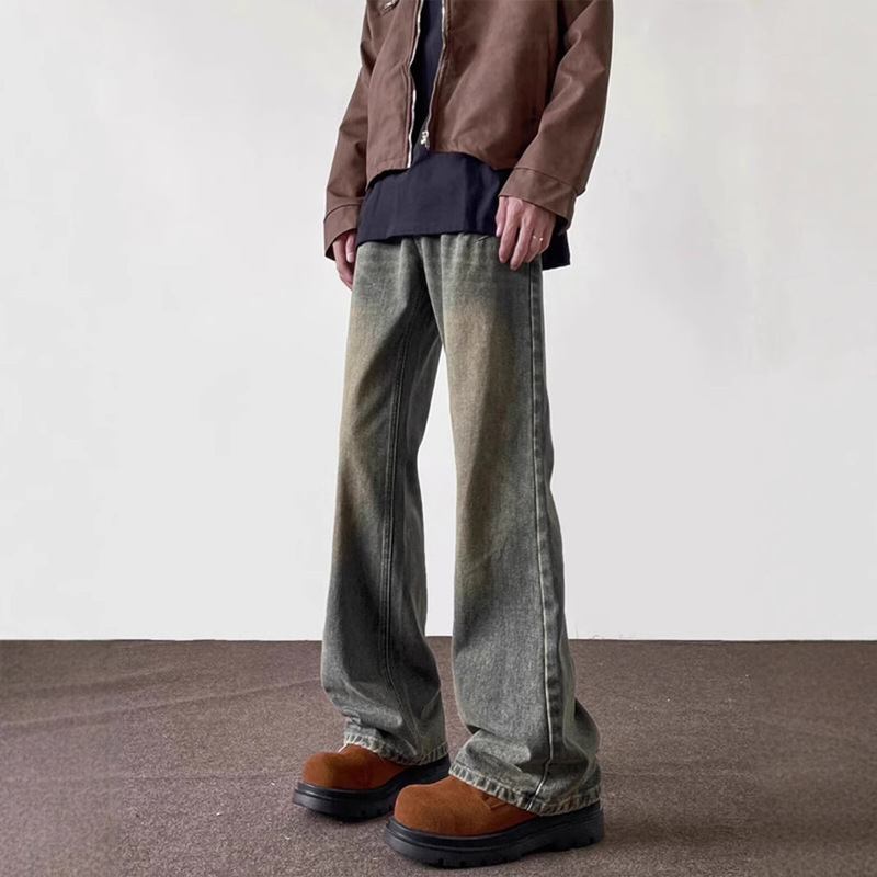 Youth Popular Hong Kong Style Trendy Men's Spring and Autumn New Jeans Hip-Hop Ins Trendy High Street Trendy Trousers