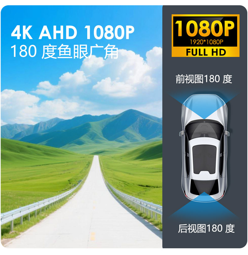Golden Fisheye Rear View Camera Hd Night Vision Car Reversing Image Plug-In Ahd Camera Cameracar