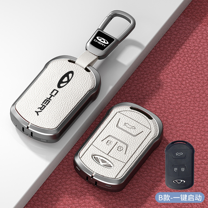 모델 B 흰색 아연 합금 쉘 + 자동차 로고 사각형 버클