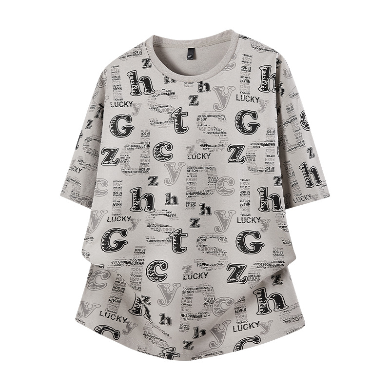 New summer style, cool cotton men's short-sleeved T-shirt, round neck, half-sleeved base shirt, youth top.