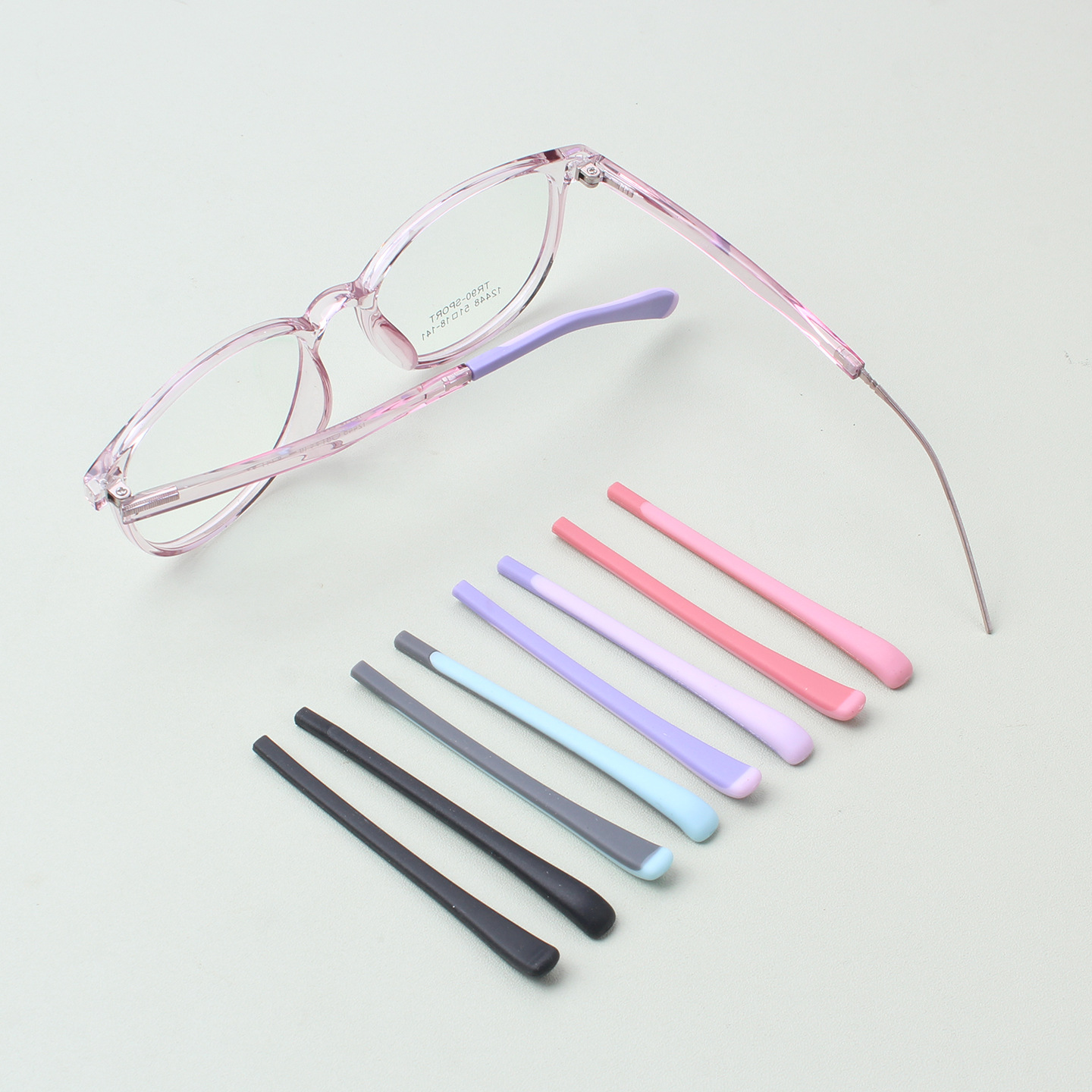 New Style Children's Eyeglass Temple Tips, Flat Square Hole Rubber Tips, Commonly Used Wholesale Eyewear Accessories, Anti-Slip and Anti-Fall