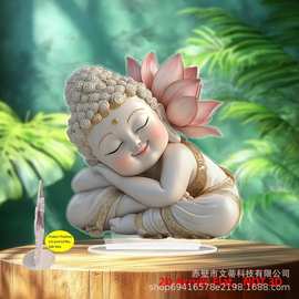 创意国潮卧佛如来摆件家居桌面茶桌工艺品装饰摆件家居装饰