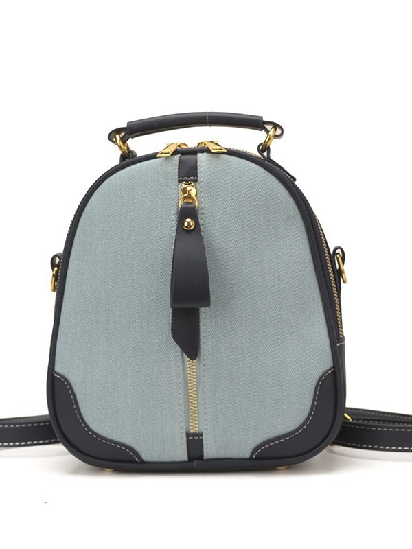 Nicho coreano Jeans color contraste mochila mujer 2026 nuevo cross-border multipropósito de alta calidad mochila versátil