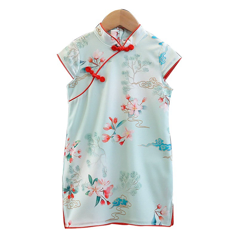 Детский костюм для выступлений Cheongsam, летнее платье в китайском стиле для девочек, костюм в национальном стиле Тан, древнее платье принцессы ханьфу