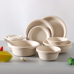 使い捨て紙碗食品級パーティー食器食器碗商用家庭用分解バーベキュー碗にバガス碗を厚くする。