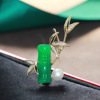 Chinese style Light extravagance high-grade Set natural agate Pearl Bamboo Brooch fashion Emptied Gentleman bamboo Pin
