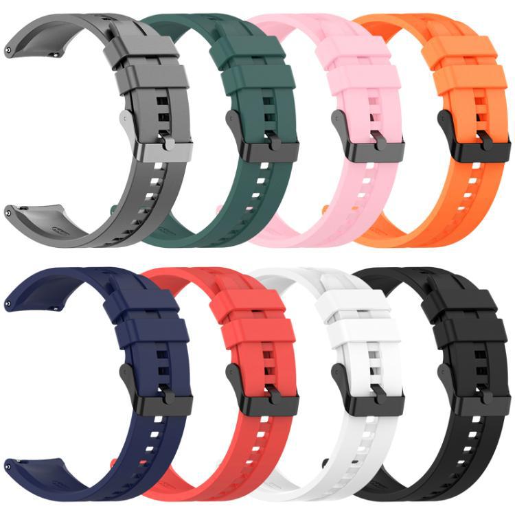 xDfind silicona correa de botón negro 22mm / 20mm para correa universal Huawei / Amazfit