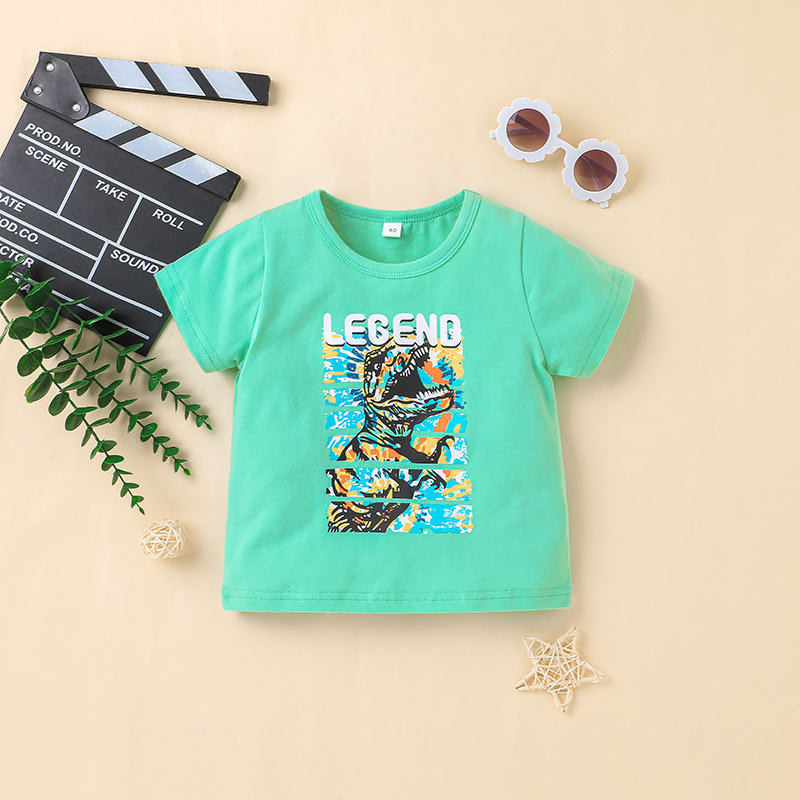 Summer Boy Cartoon Anime Short-sleeved T-shirt 2-piece display picture 4