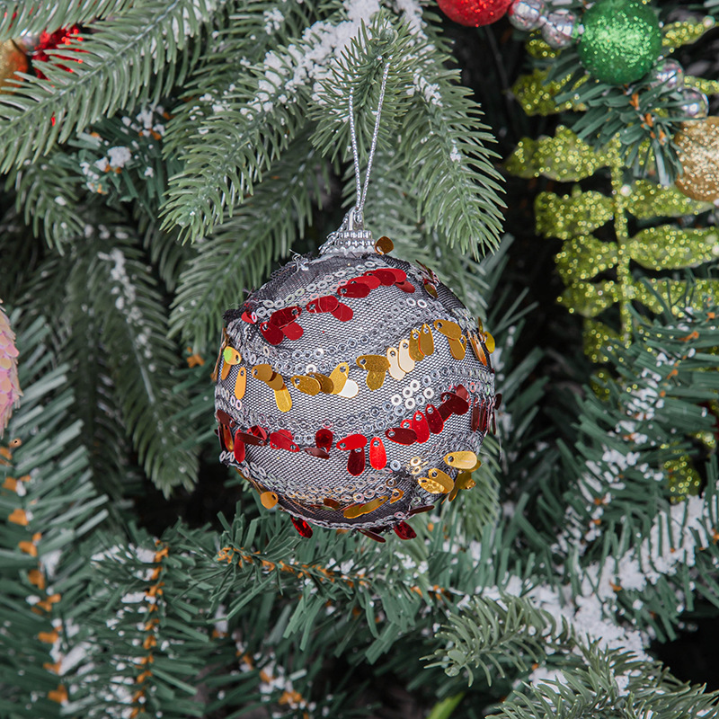 8CM Navidad de color esquinilla escala de pescado ventanas de bolas de Navidad adornos de árbol de Navidad colgantes en stock fábrica al por mayor