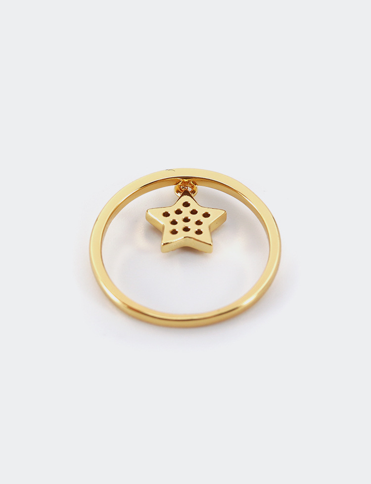 Fashion Star Moon Copper Ring Wholesale display picture 4