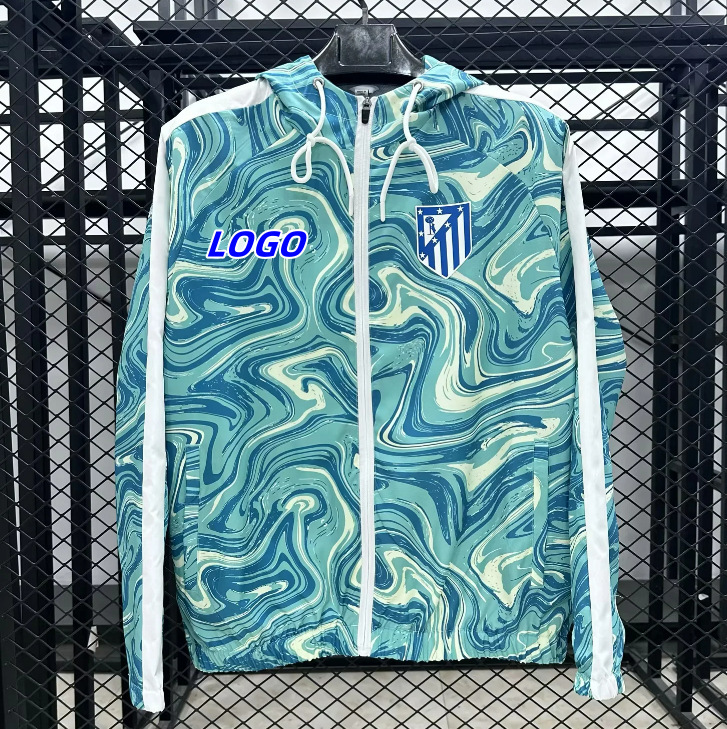 サッカーユニフォームレトロ長袖ジャージ防水日焼け止めウインドブレーカークラシックドイツバサレアルマドリリバプールサッカージャケット|undefined