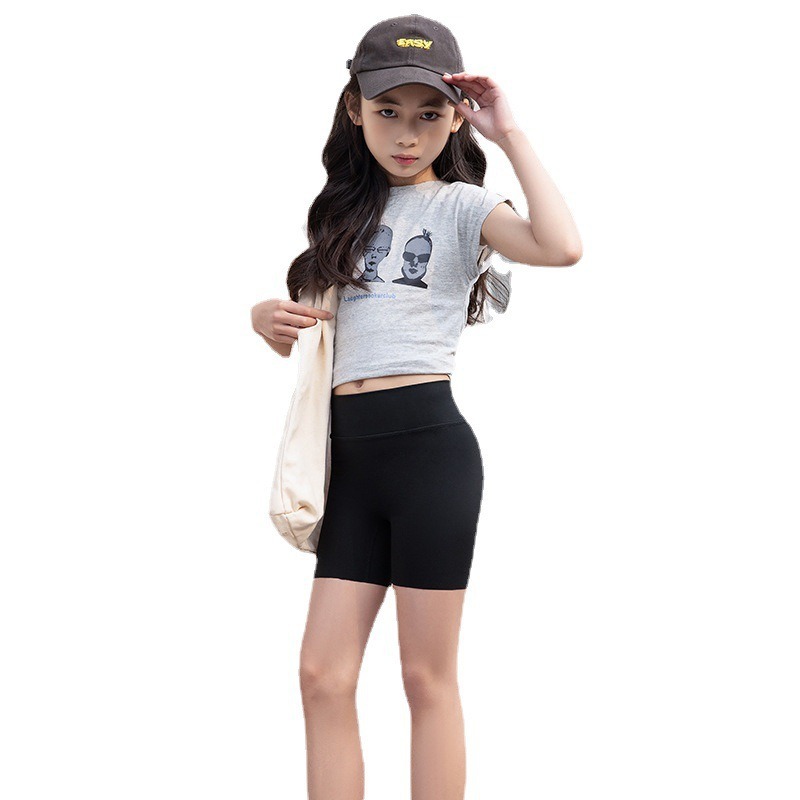 Girls' Traceless Shark Three-part Pants Children's Spring and Autumn Thin Outer Wear Shorts Autumn Wear Slim-fit One Yoga Safety Pants