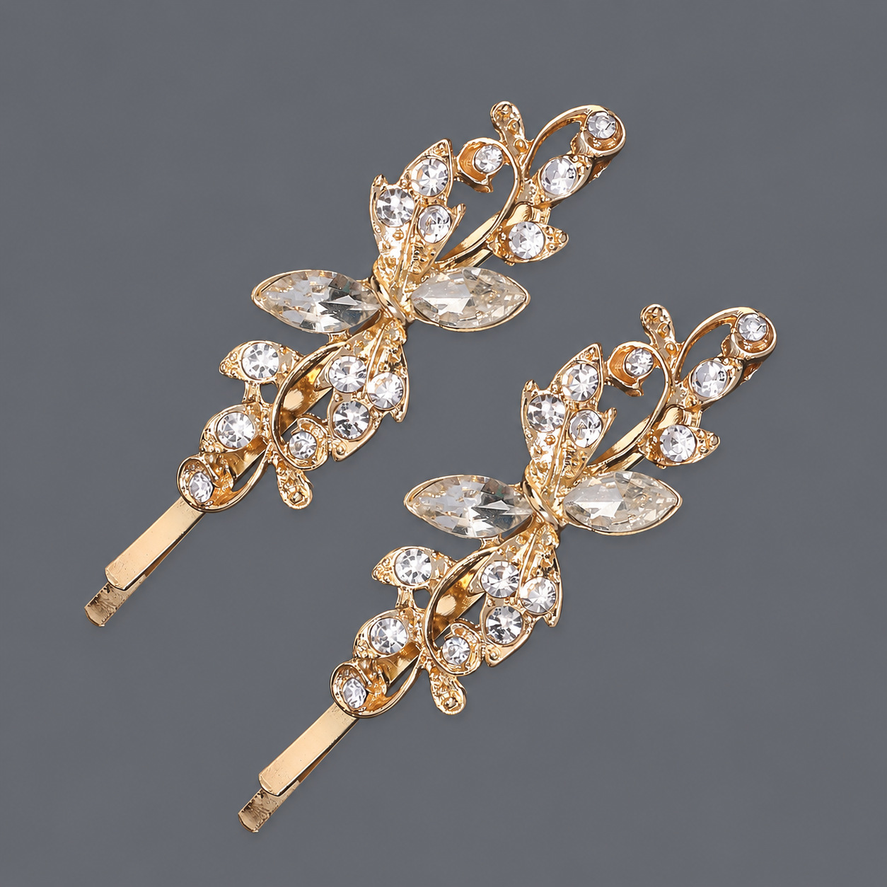 Horquilla de zirconio de lujo ligero europeo y americano con incrustaciones de diamantes, pinza de pelo de alta gama para mujer, suministro mayorista transfronterizo directo de fábrica.
