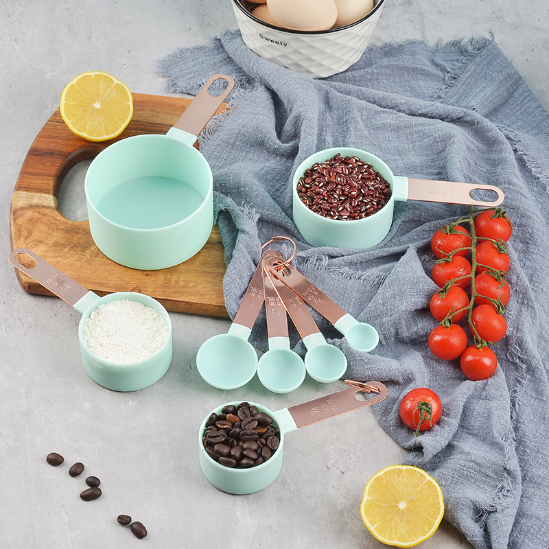Copper-plated Stainless Steel Handle Measuring Cup8-piece Baking Tool Set Measuring Spoon Measuring Spoon Set Measuring Cup Combination
