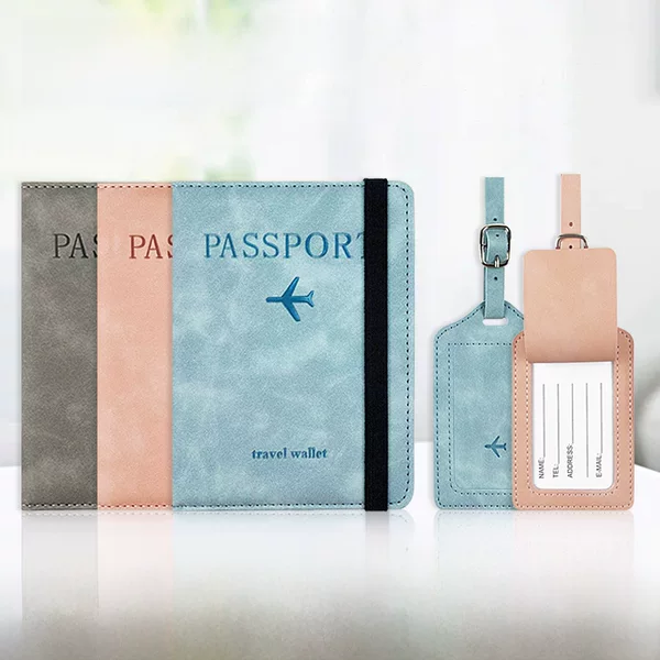 Cross-border in stock RFID passport holder luggage tag certificate passport cover boarding pass multifunctional travel passport bag suit