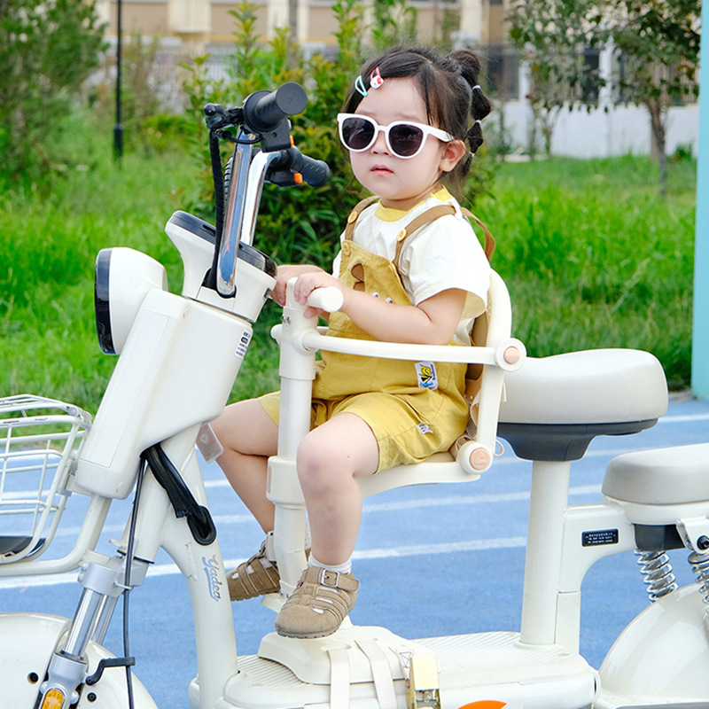 New Electric Vehicle Child Seat with Front-Mounted Pedal, Foldable Front Seat for Babies and Infants