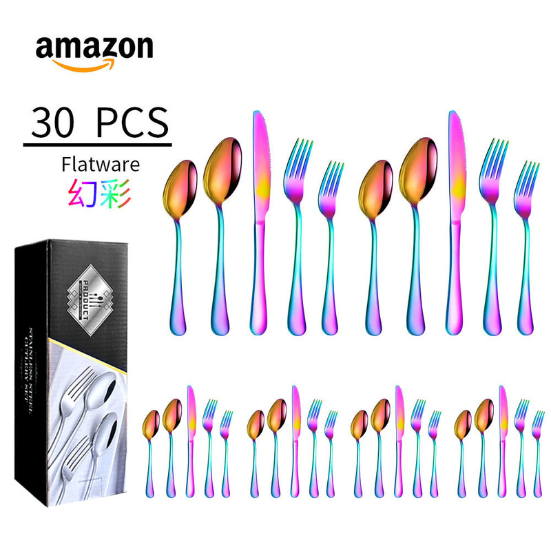 クロスボーダー1010ステンレス食器5セット20/30セット洋食ステーキナイフフォークスプーンセットギフトボックス|undefined
