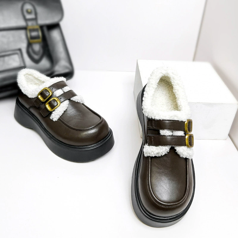 Меховая обувь для держания тепла из кожи с подошвой Keep warm footwear for leather shoes, коллекция 2023