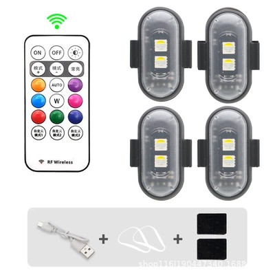 Other lights Car Strobe Light, Motorcycle Warning - four-lights-and-one-remote-control