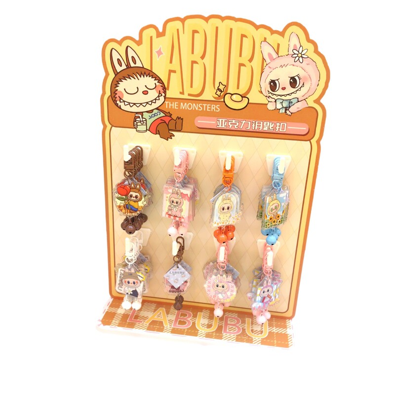 新しい labubu ラブブペンダントアクリルキーホルダー人形バッグ衣類靴と靴下アクセサリー卸売|undefined