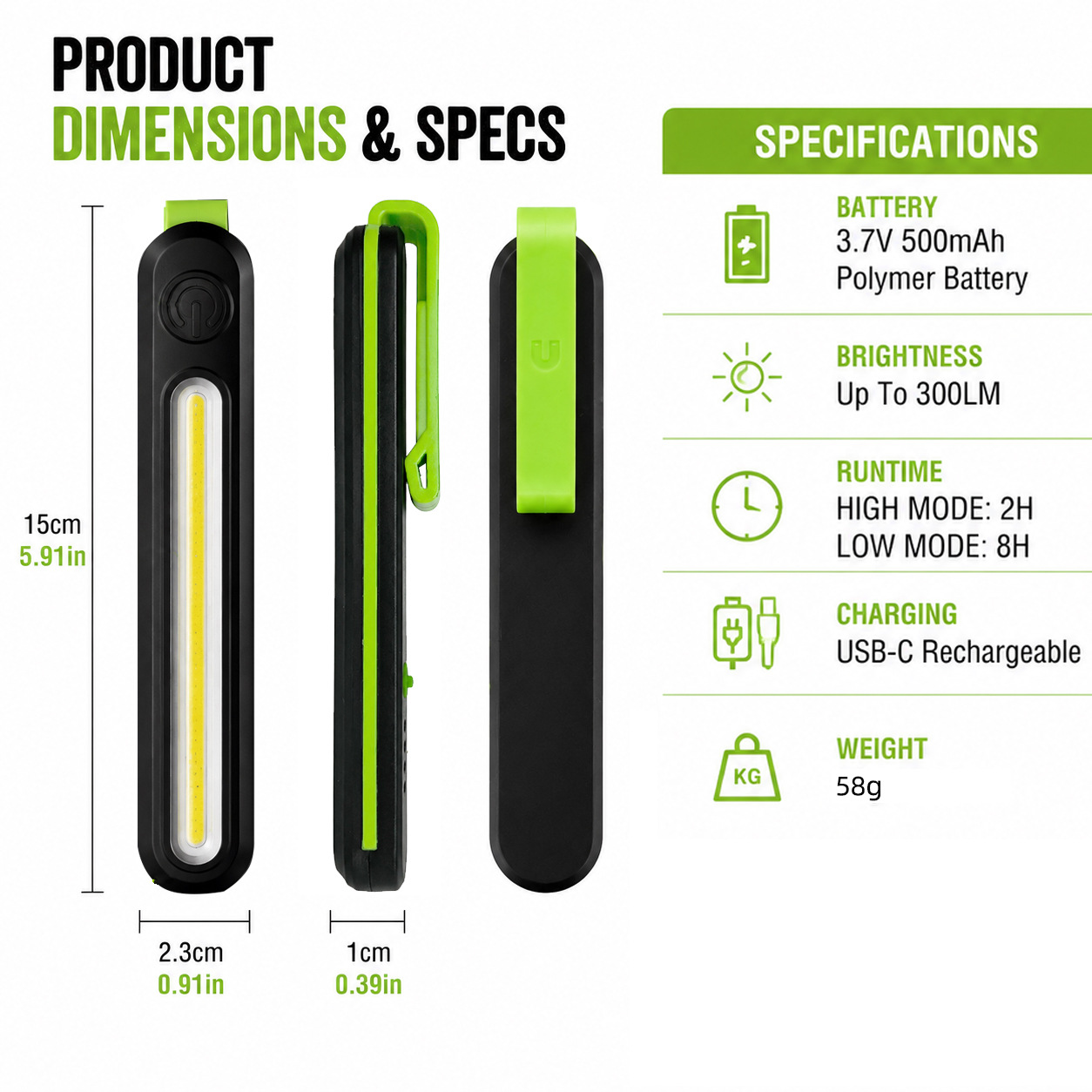 26 new models of UV pen lights for auto repair, COB strong light rechargeable ultra-bright portable LED work lights pen lights