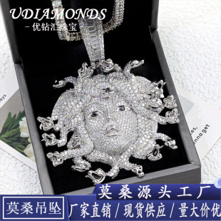 YUJUJUHU's New Tulsa 925 Silver Set Moissanite Pendant Cross-border Hip-hop Jewelry Can Wear 10mm Tennis Chain