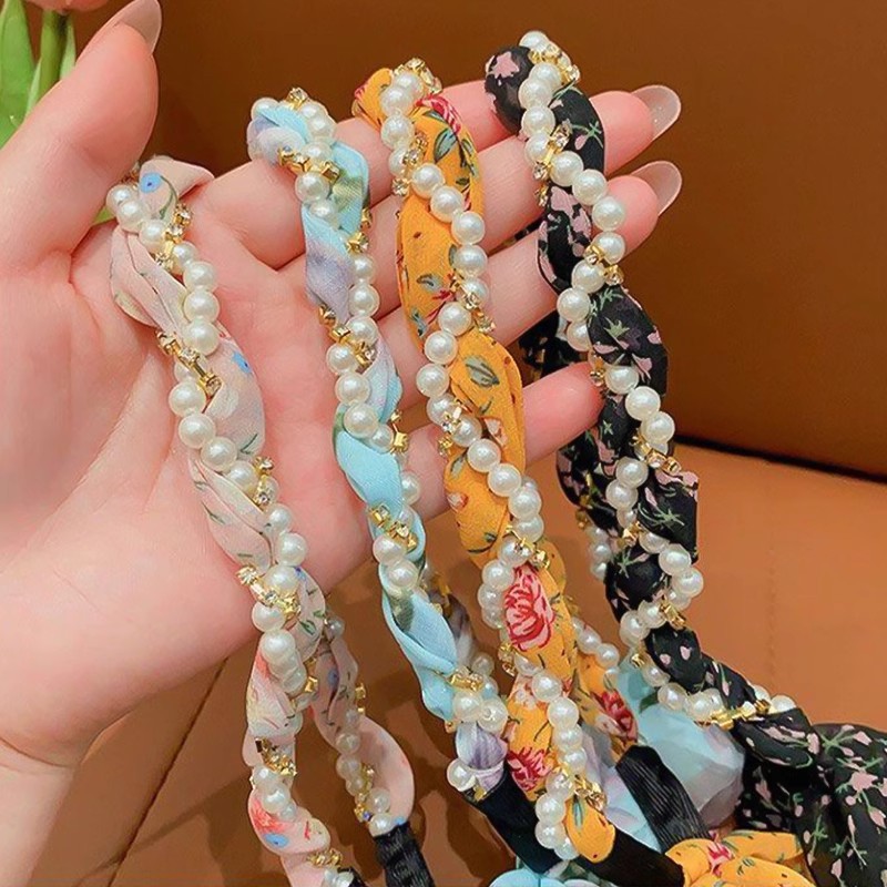 Super inmortal flor triturada correa de cabello correa de cabello correa de perlas primavera correa de cabello correa de cabello correa de cabello niños trenzados correa de cabello