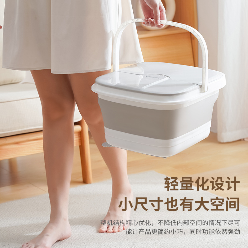 クロスボーダー折り畳み足浴槽携帯家庭用マッサージ足桶電動恒温加熱足浴桶泡足盆|undefined