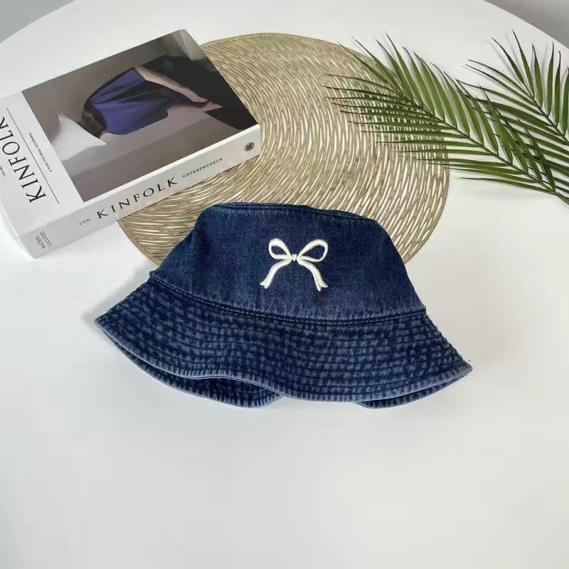 Sombrero de pescador bordado para mujeres viajar sombrero de vaquero de protección solar nuevo estilo coreano Dongdaemun arco dulce