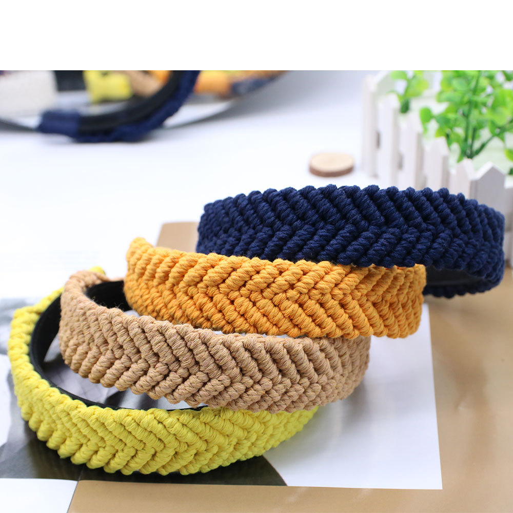 Fashion Solid Color Pure Cotton Handmade Hair Band 1 Piece1