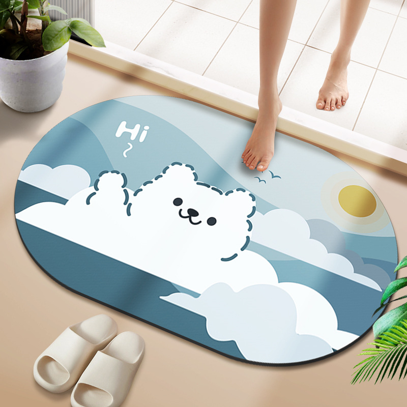 Alfombra de baño antideslizante alfombra de piso absorbente de secado rápido alfombra de piso de barro de diatomeas alfombra de piso de inodoro puerta de casa alfombra pequeña