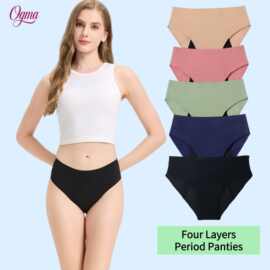 50ml吸收量跨境欧美四层防漏高腰内裤女式内裤无痕贴胶生理裤