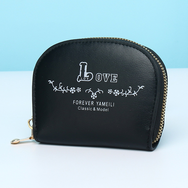 Cartera corta 2023 nueva moda de moda simple multi-Tarjeta semi-redondo tarjeta bolsa de mano con mini bolso de las mujeres