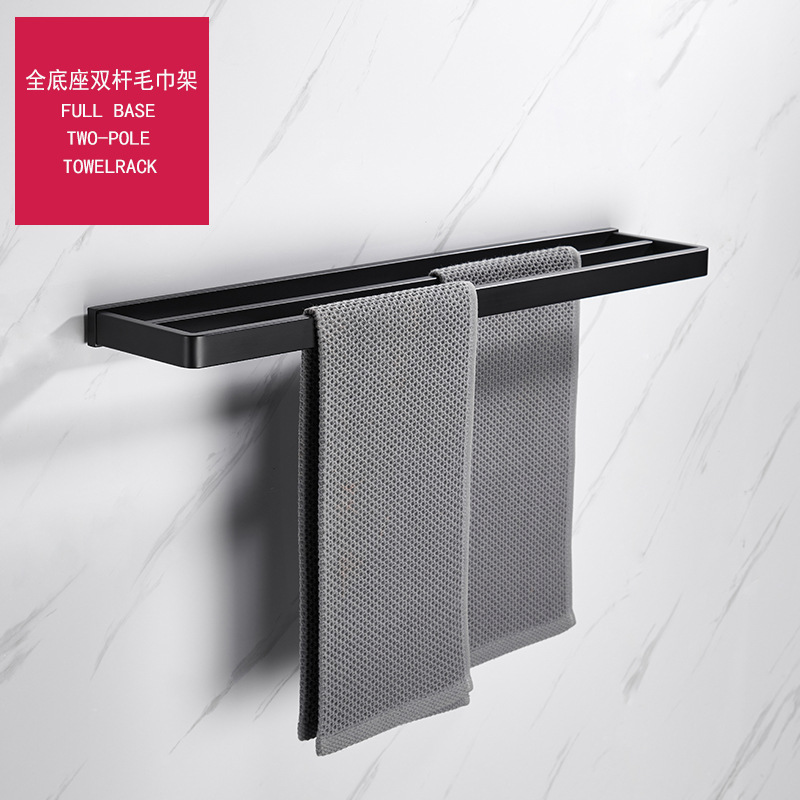 304 acero inoxidable negro toallas de baño colgando toallas de baño estante de almacenamiento conjunto de colgantes de hardware