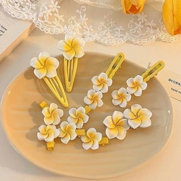 Pink Flower Hair Clip, Cute Baby Side Clip, Bangs Clip, Hair Accessory, Duckbill Clip