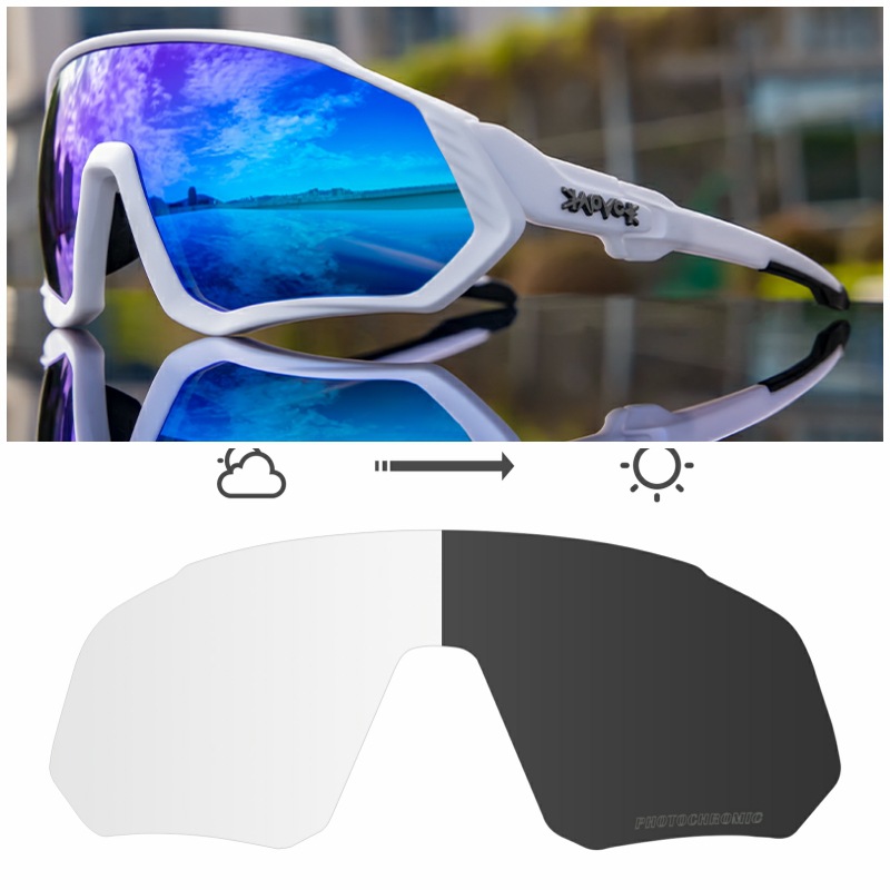 Gafas Fotocromáticas de Ciclismo Set de 2 Lentes TR90 Fotocromático, Protección UV para Ciclismo