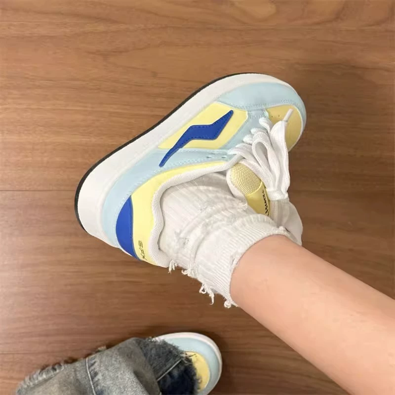 Yellow design footwear, comfortable sneakers, universal sports shoes, trend of season