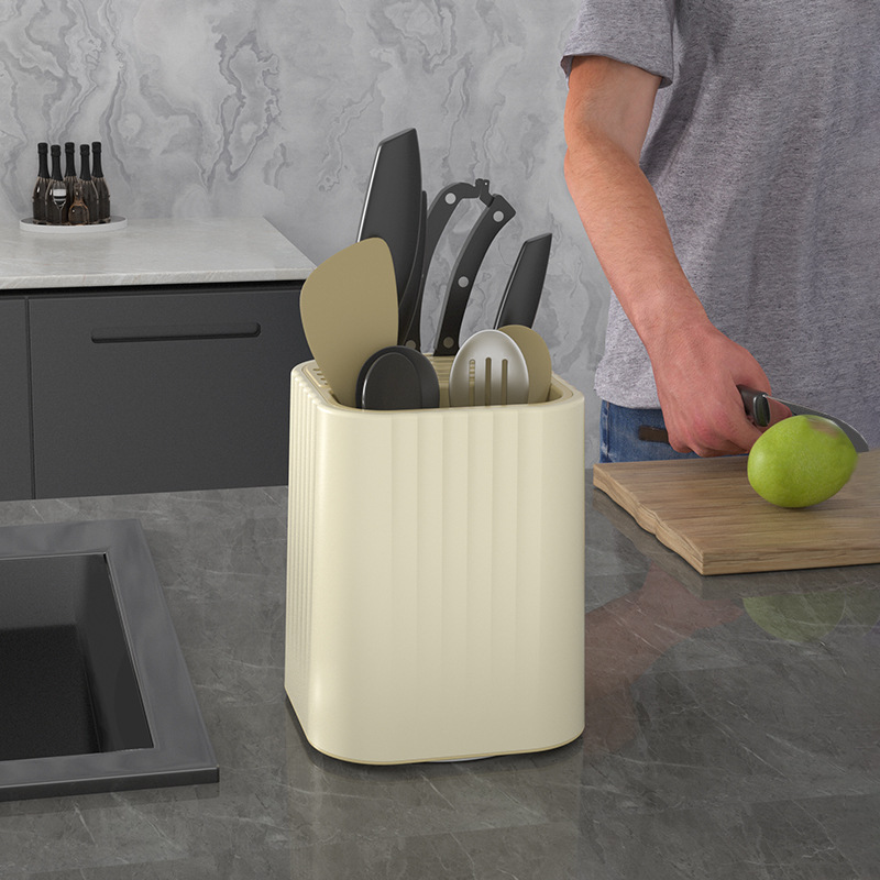 Titular de cuchillo giratorio de cocina estante de almacenamiento hogar multifuncional encimera palillos titular cuchillo de cocina cuchara caja de almacenamiento integrada