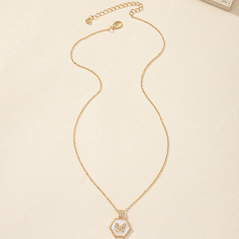 Fashion Geometric Butterfly Alloy Stoving Varnish Pendant Necklace 1 Piece