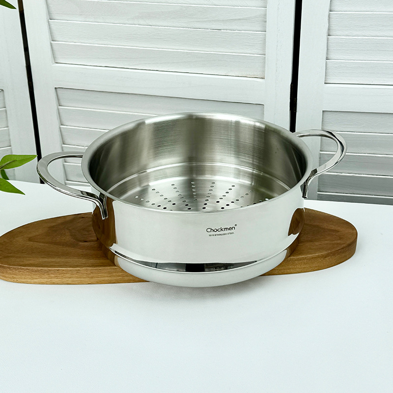 Chockmen Zhuo Deming 18 / 10 acero inoxidable 24cm espejo de doble oreja vapor de vapor