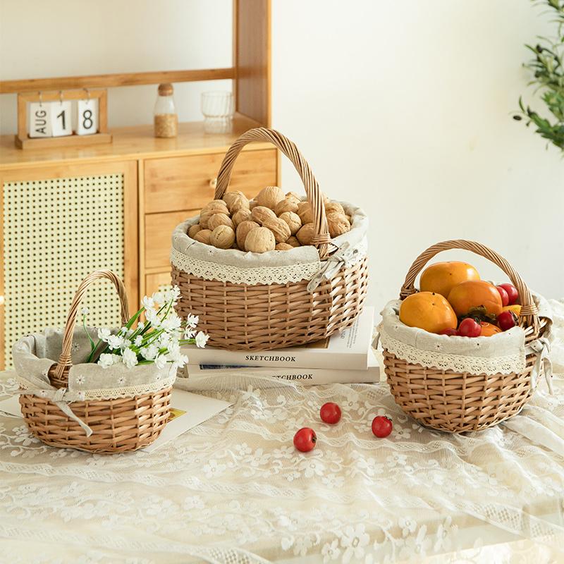 Cestas de bambú de sauce, mini cestas de bambú, cestas de picnic para niños, cestas de caña de alta calidad, cestas de mano