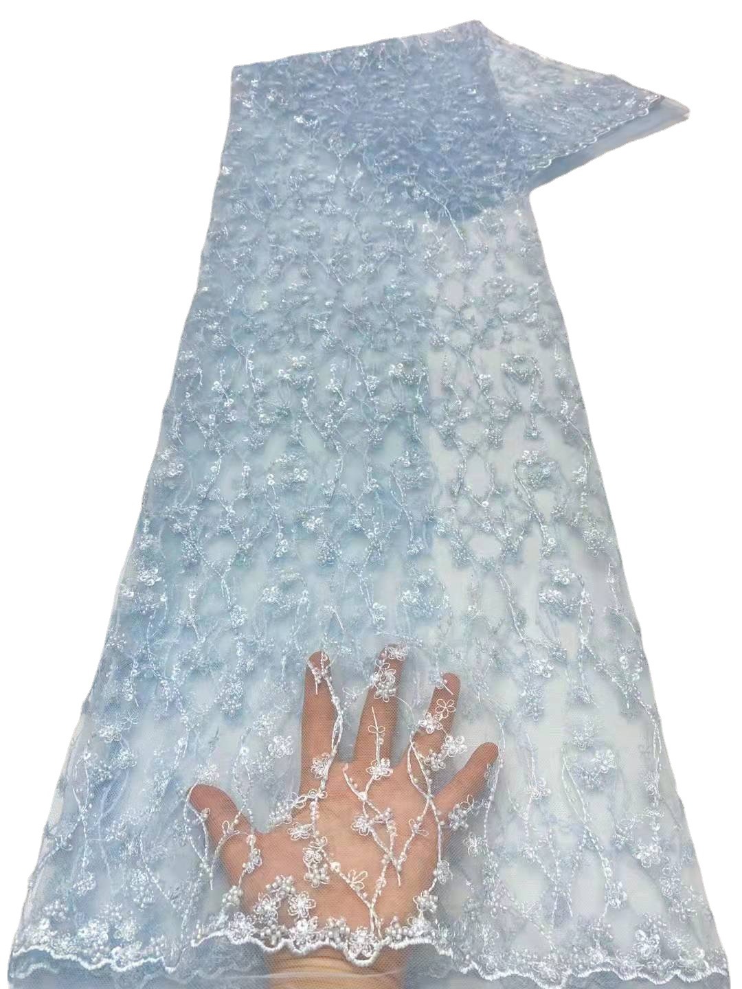 Nueva suave malla lentejuelas tubo de tela de encaje ropa de mujer vestido cena vestido de novia encaje JX1747