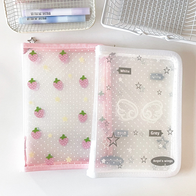 Planner Storage Bag A5 Storage Pouch A6 Size Collectible Cards Stickers Planner Postcards Photo Collection Folder