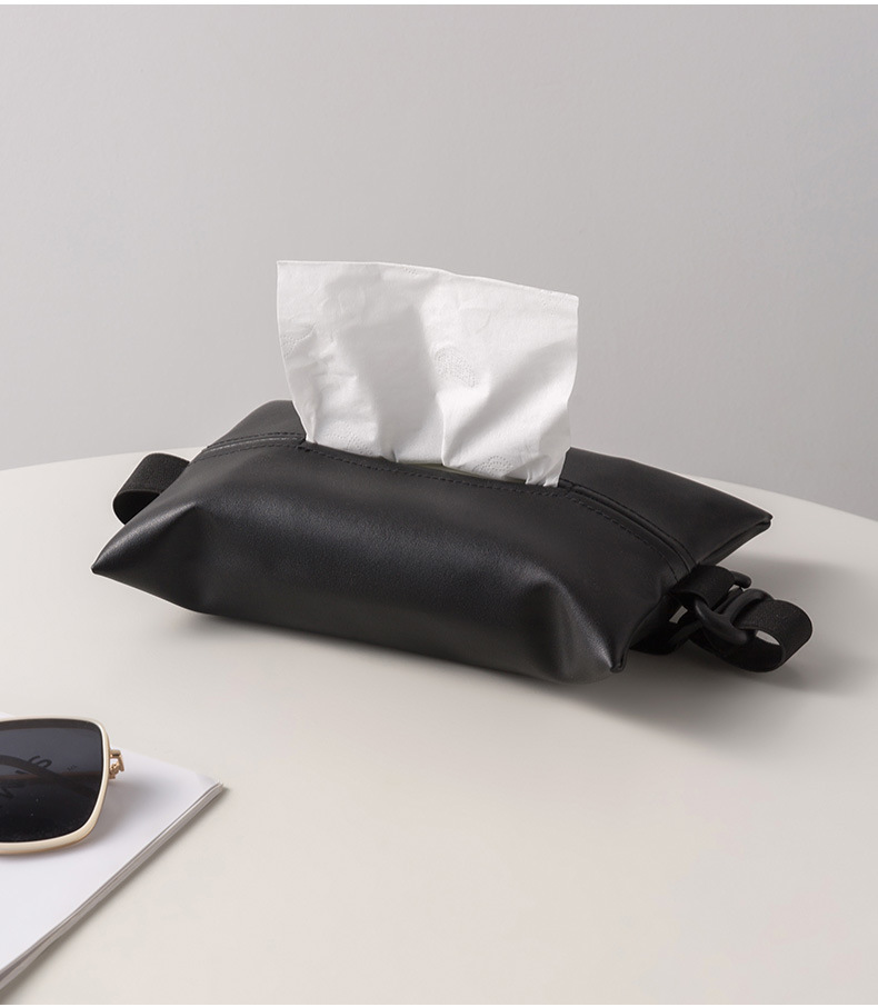 Car Tissue Box Hanging High-End Car Rear Seat Armrest Box Tissue Bag Storage Box Car Tissue Box