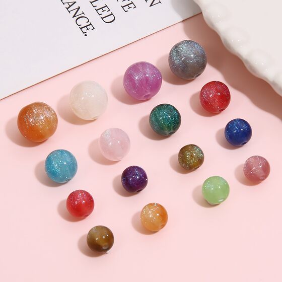Dream Star Gradient Mermaid Resin Round Beads Diy Handmade Homemade Beaded Bracelet Necklace Accessories