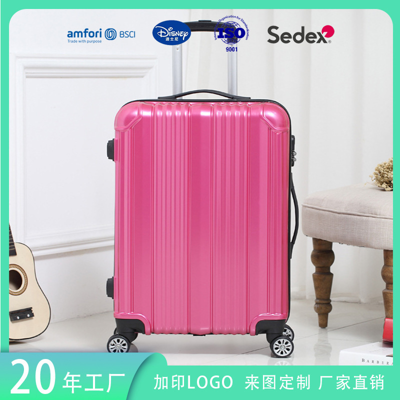 Customized Cross-Border Retro 20inch Abs Hard Shell Boardable Suitcase Universal Wheel Combination Lock Trolley Case Set