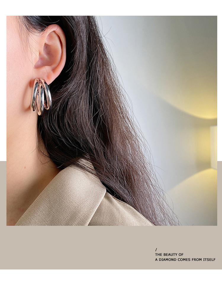 1 Pair Fashion C Shape Plating Metal Ear Studs display picture 2