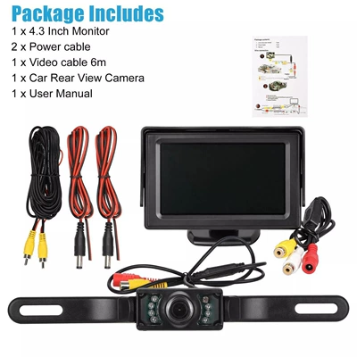 4.3inch Desktop Displays Display Two Video Inputs Long License Plate Rear View Reversing Camera Ccd (Car display) - 43inch-desktop-monitor-long-license-plate-wired-version