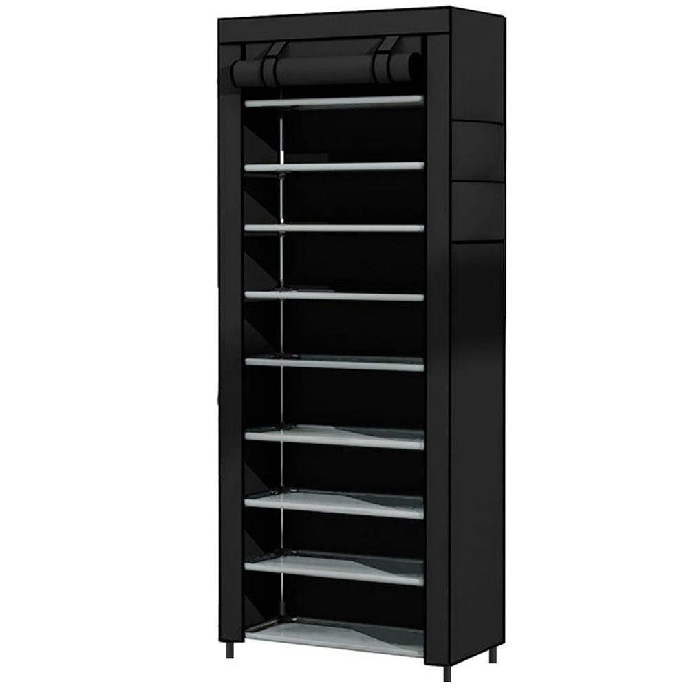 Zapatero simple zapatero de almacenamiento a prueba de polvo multicapa de diez pisos 12mm engrosado dormitorio económico zapatero para el hogar con bolsillos laterales