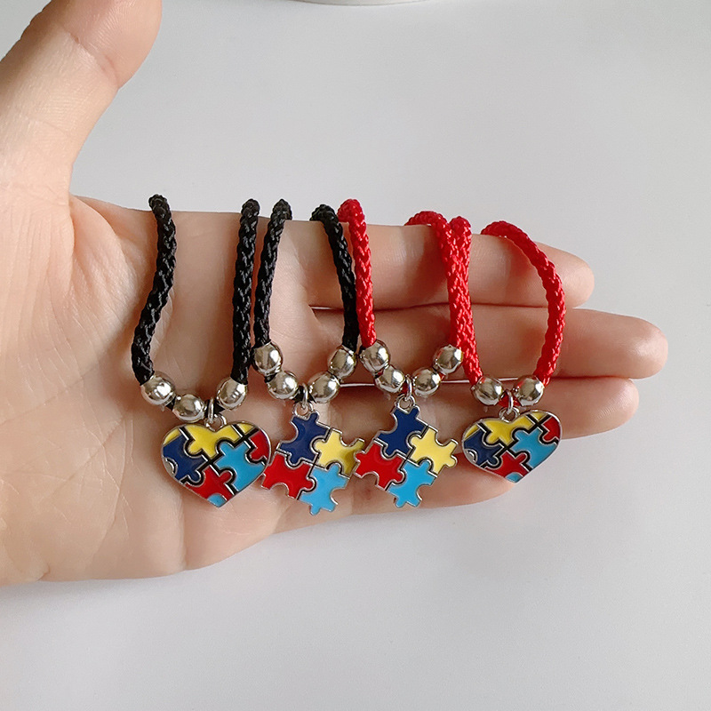 13g Weight Alloy Pendant Material Bracelets Classification rope Chain Material Cord String Chain Type 1 Piece Quantity Daily Occasion Alloy, rope Material Love, Jigsaw, Heart Shape Pattern All Seasons Season Unisex Gender Plating Design Simple Style Style Simple Style Love Jigsaw Heart Shape Alloy Rope Cord String String Bracelets Wholesale 1